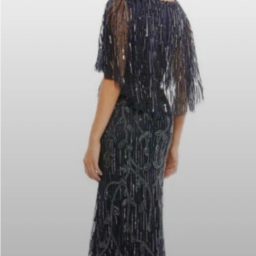 Mac Duggal Midnight Navy 9064 Gorgeous Beaded Dress for MOB/MOG- New with Tags - Picture 3 of 16